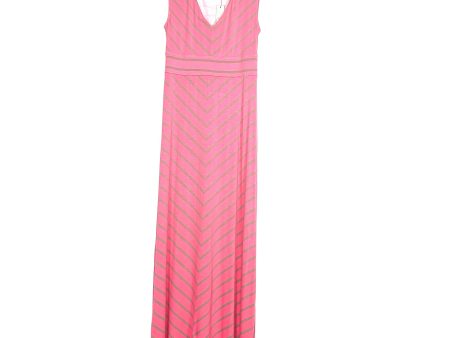 APT. 9 Pink Tan Miltered Stripe Maxi Dress NWT- Size L Online Sale