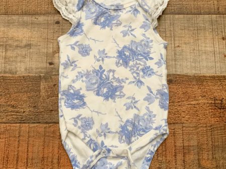 Kyle & Deena Purple Floral Lace Trim Onesie- Size 3-6M Supply