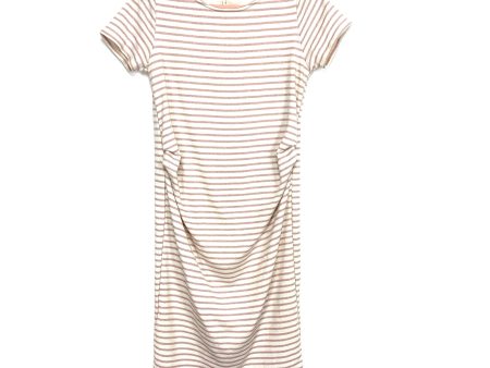 Pink Blush White Pink Striped Maternity Dress- Size M Sale