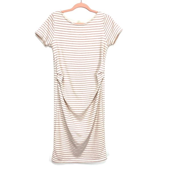 Pink Blush White Pink Striped Maternity Dress- Size M Sale