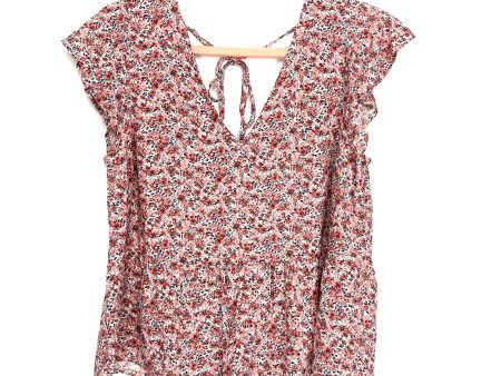 Abercrombie & Fitch Pink Floral Print Tie Top- Size S Online now