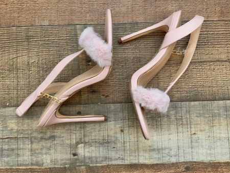 Olivia Ferguson Faux Fur Slingback Sandal Stilettos- Size 8.5 Online now