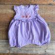 Bambino Purple Embroidered Pumpkin and Rosie Ruffle Romper- Size 9M on Sale