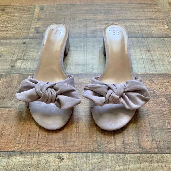 A New Day Lilac Suede Like Bow Sandals- Size 7.5 For Cheap