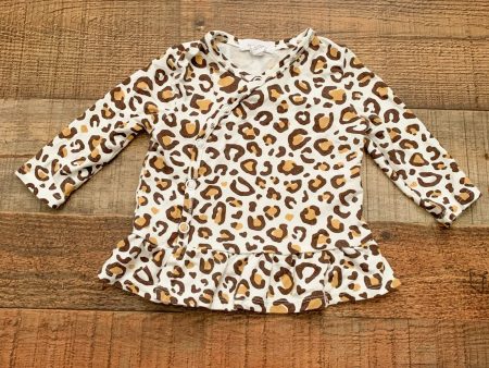 Angel Dear Animal Print Snap Long Sleeve Top- Size 0-3M on Sale