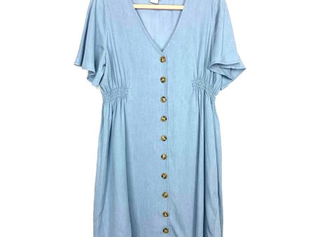 Ingrid & Isabel Light Wash Faux Button Denim Dress- Size S Supply