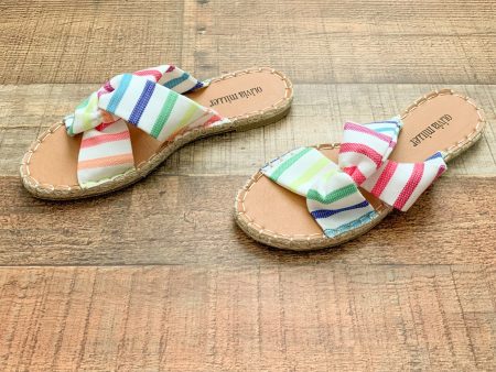 Olivia Miller Striped Canvas Twist Espadrille Sandals- Size 7 (BRAND NEW) Online