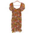 Forever 21 Orange Floral Print Fitted Ruched Mini Dress NWT- Size M Sale