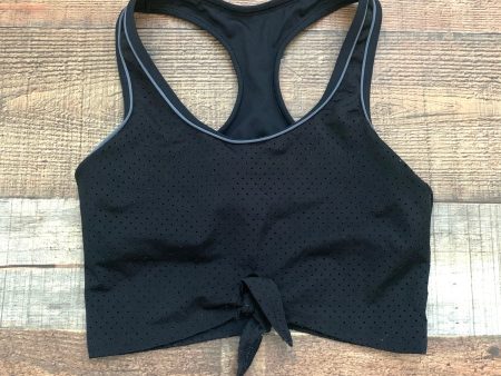 Pink by Victoria Secret Ultimate Black Semi Lined Mesh Tie Front Sports Bra- Size XS For Sale