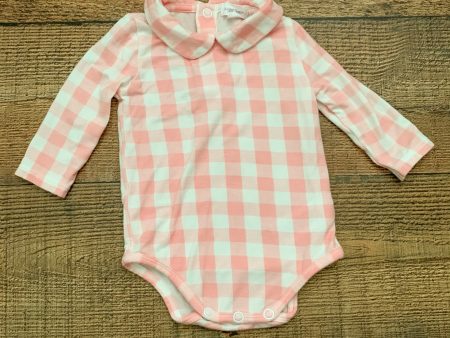 Angel Dear Pink and White Check Collared Onesie- Size 0-3M Cheap