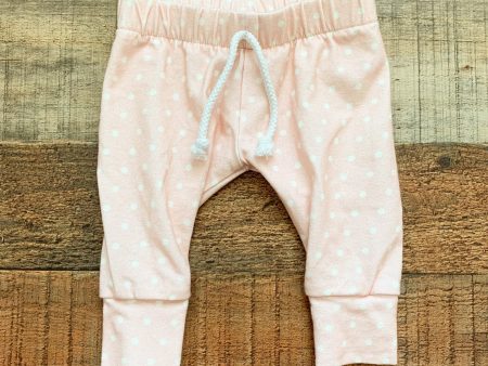 Made by Molly Pink and White Polka Dot Faux Drawstring Pants- Size 0-3M Supply