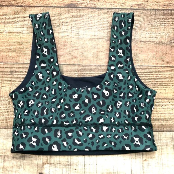 Fabletics Green Animal Print   Black Reversible Sports Bra- Size S M (See Notes) Discount