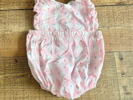 EGG Pink Checkered Colorful Swiss Dot Bubble Romper- Size 6M Online Hot Sale