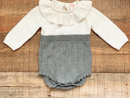 Baby Cat & Jack White Grey Sweater Romper- Size 3-6M Fashion