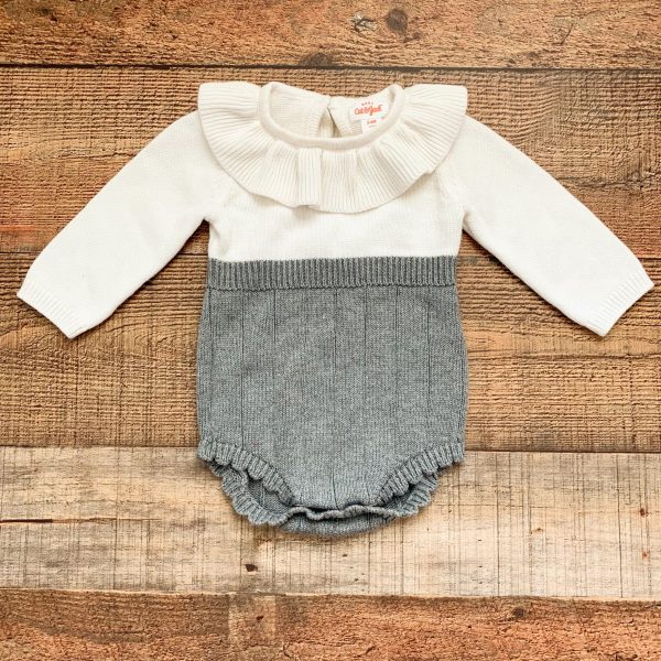 Baby Cat & Jack White Grey Sweater Romper- Size 3-6M Fashion