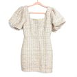 Glam Sesh Cream Tweed Puff Sleeve Dress NWT- Size S Online