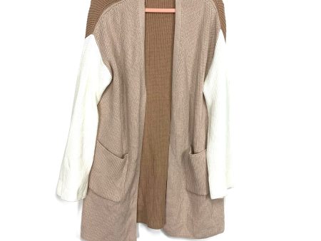 Miracle Tan and Cream Front Pocket Cardigan- Size S M (see notes) Cheap