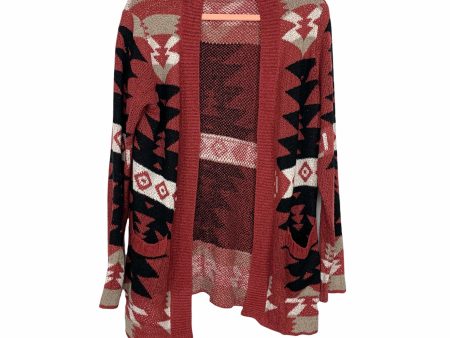 No Brand Burgundy Aztec Print Cardigan- Size S on Sale