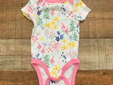 Cloud Island Floral Onesie- Size 0-3M Fashion