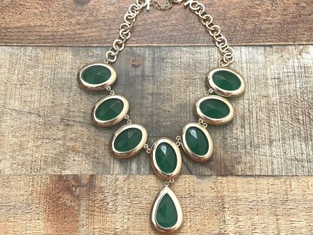 Eva Gold and Emerald Green Pendant Necklace For Cheap