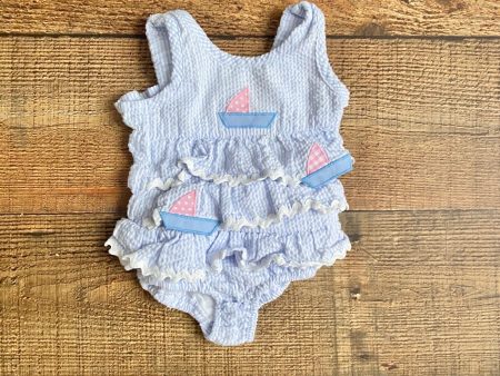 Funtasia Too Striped Sailboat Romper- Size 6M Cheap