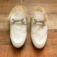 Steve Madden Jill White Leather Faux Fur Mules- Size 8 Hot on Sale