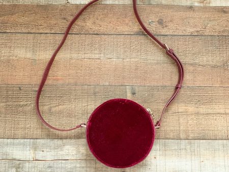 Free People Burgundy Velvet Round Crossbody Cheap