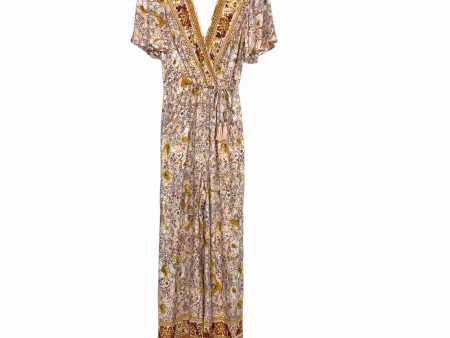 Band of Gypsies Blush Gold Floral Jumpsuit NWT- Size M Online now