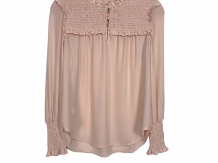 Loft Light Pink Smocked Ruffle Chest Top- Size XS Online Sale