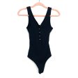 Abercrombie & Fitch Black Ribbed Button Thong Bodysuit- Size S Discount