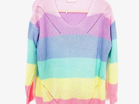 C+D+M Bright Pastel Striped Sweater- Size M For Cheap