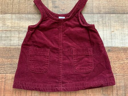 Old Navy Corduroy Burgundy Jumper Dress- Size 0-3M on Sale