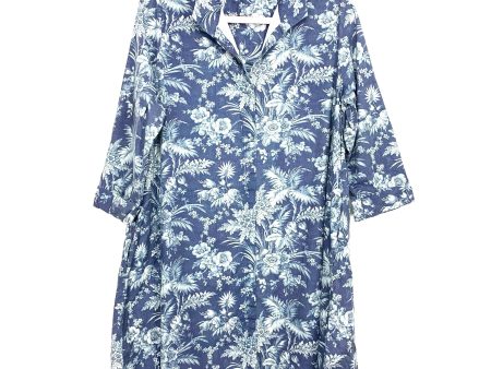 Tuckernuck Blue Floral Print Button Up Dress- Size XL Online now