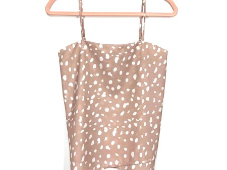 Pink Lily Mauve White Dot Front Cross Tank Top- Size S Sale