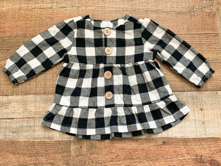 Mudpie Black and White Check Button Front Dress- Size 3-6M Online Hot Sale