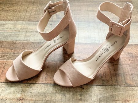 Chinese Laundry Blush Pink Suede Ankle Strap Heels NWOT- Size 9.5 on Sale