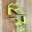 Vince Camuto Neon Green Ankle Strap Leather Heeled Sandals- Size 7 (see notes) Online now