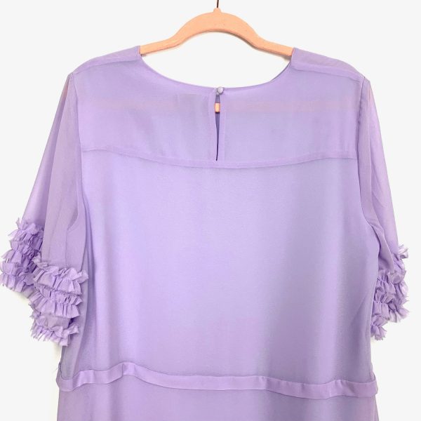 Chelsea 28 Lilac Front Pleat Ruffle Sleeve Dress- Size L Hot on Sale