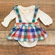 Cat & Jack Plaid Dress with Cream Onesie- Size 0-3M Cheap