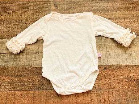 Ruffle Butts Cream Long Sleeve Onesie- Size 3-6M Cheap