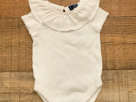 Janie and Jack White Ribbed Ruffle Onesie- Size 0-3M Online Sale