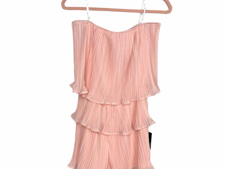 Lulus Gala Ready Light Pink Pleated Strapless Romper NWT- Size M (Sold Out Online!) For Cheap