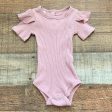 No Brand Mauve Ribbed Ruffle Tiered Sleeve Onesie- Size ~0-3M (see notes) Hot on Sale