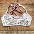 Lululemon Tan Speckled Pink Black Spotted Straps Padded Sports Bra- Size 8 Online now