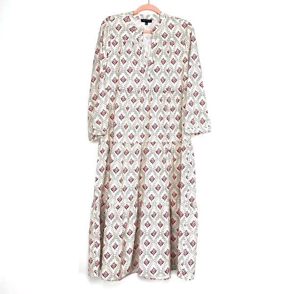 Aly Daly Cream Printed Long Sleeve Maxi Dress- Size S For Cheap