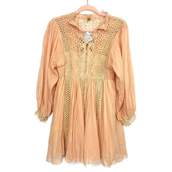 Free People Peach Crochet Lace Dress NWT- Size XS Fashion