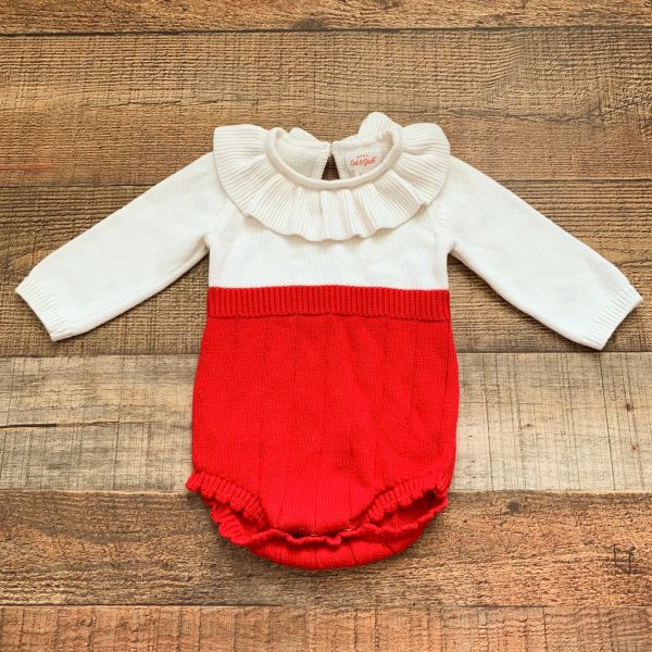 Baby Cat & Jack White Red Sweater Romper- Size 3-6M Online Hot Sale