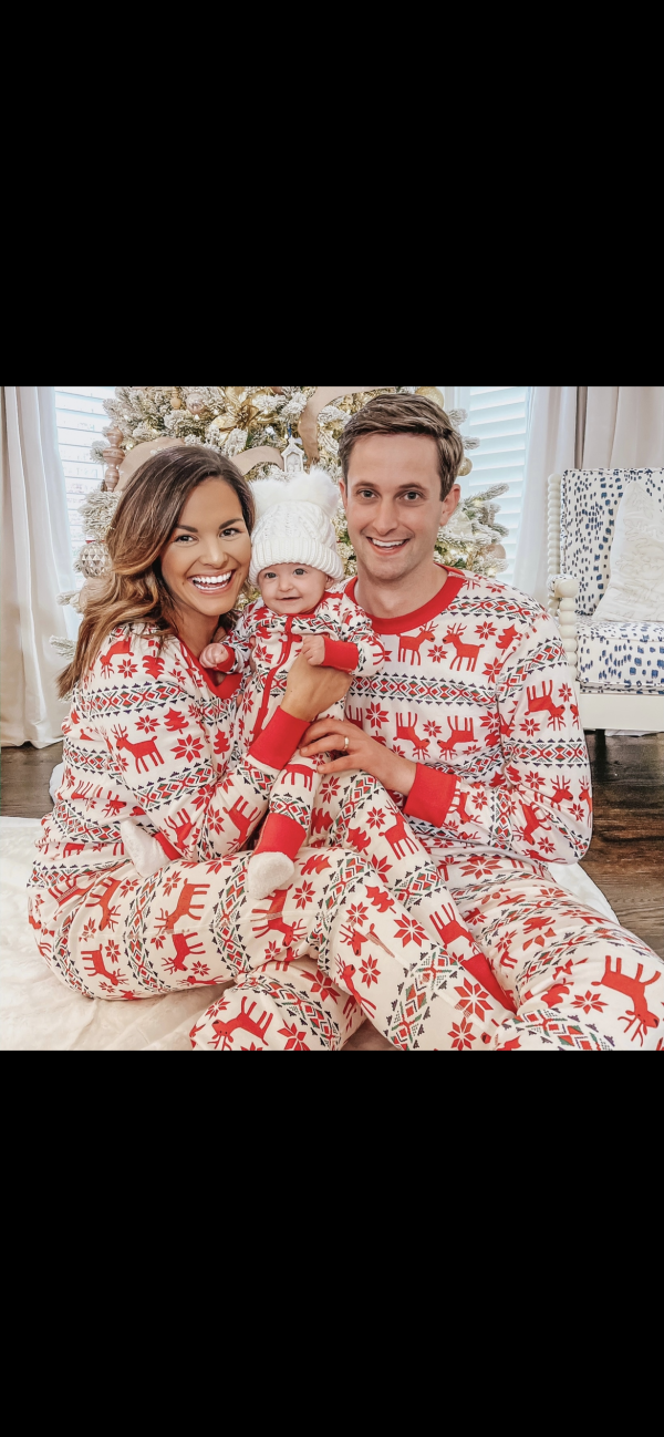 Hanna Anderson Organic Cotton Reindeer Zip Up Pajamas- Size 3-6M (we have matching mama pajamas) Hot on Sale