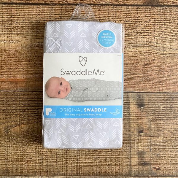 Swaddle Me Grey Print Swaddle- S M (0-3M) NEW For Sale