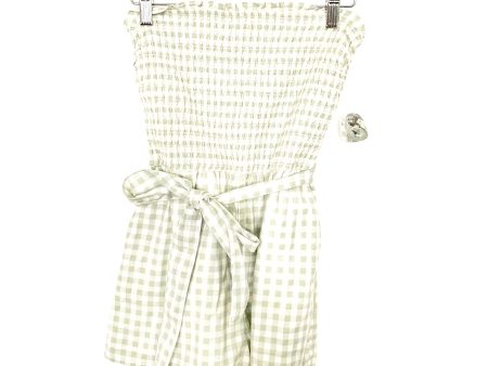 Abercrombie & Fitch Green And White Check Smocked Bodice Romper (NWT)- Size S For Discount